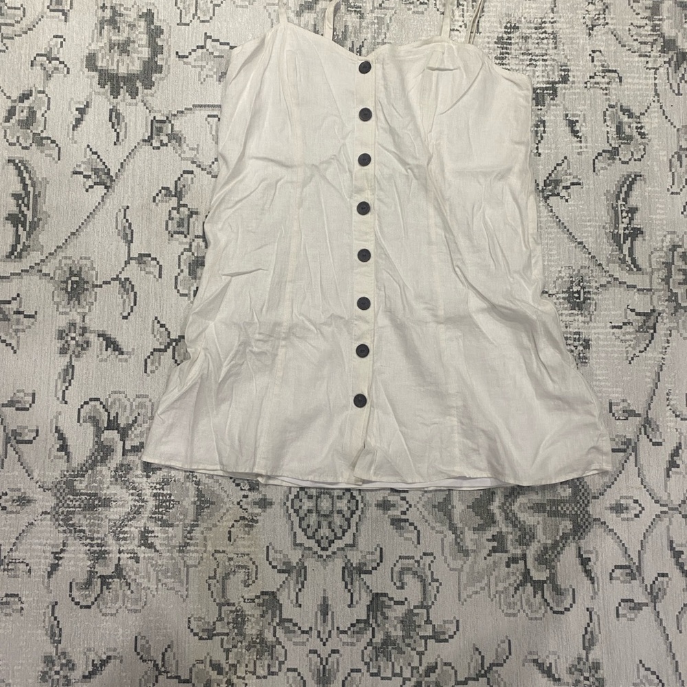Express White Button-Front Mini Dress